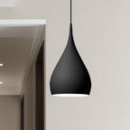6.5"/10" Wide Teardrop Pendant Lighting Modern Metal 1 Light Black/White/Red Hanging Light