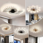 Wesley Ceiling Light Fireworks Artistic Design Black/Gold