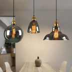 Retro Industrial Pendant Lamp with Glass – Smoky Glass Shade