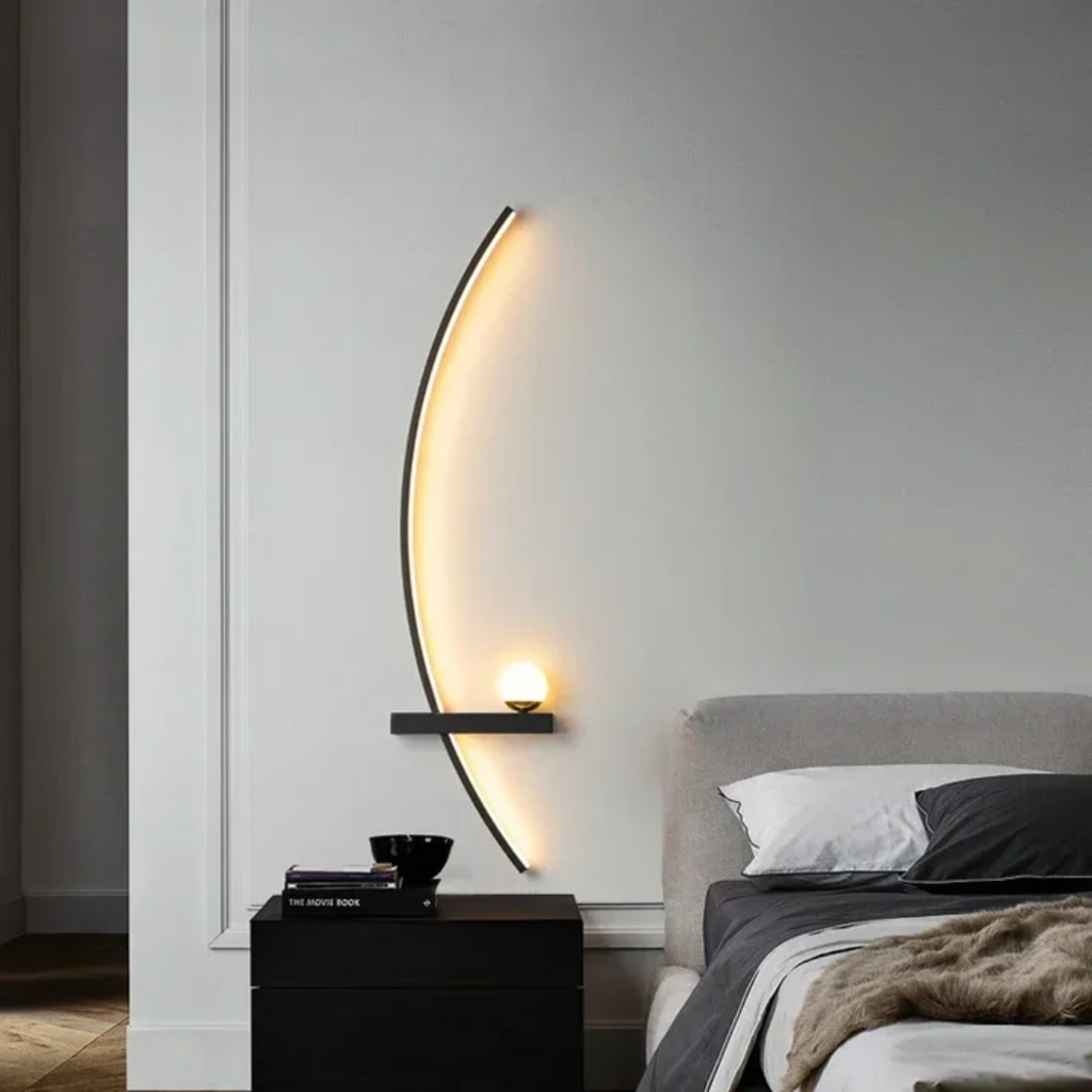 Modern Brass Arc LED Wall Sconce 2-Lights