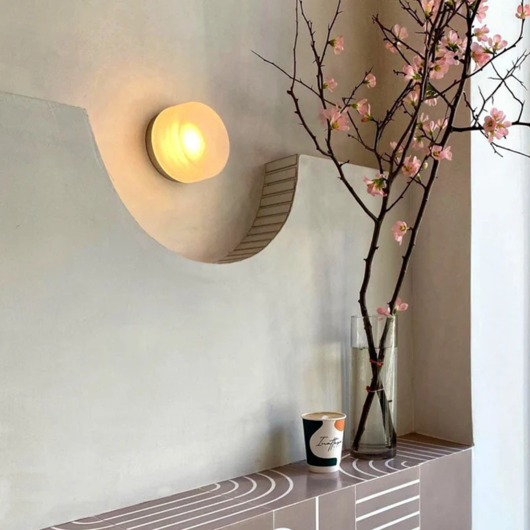 Modern Glass Round Wall Sconce LED 1-Light