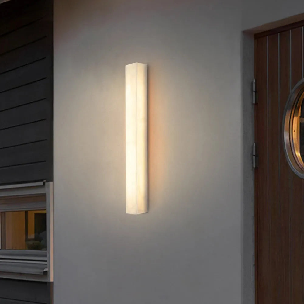 Ayen Modern Rectangular Outdoor Wall Lamp, White