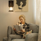 Silva Industrial Retro Wall Light Black/Bronze Indoor Metal/Glass