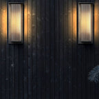 Yerin Modern Square Outdoor Wall Sconce Metal Acrylic Brown Terrace