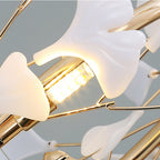 Jarn Leaf Suspension / Modern Multi Metal / Ceramic Gold / White Living Room