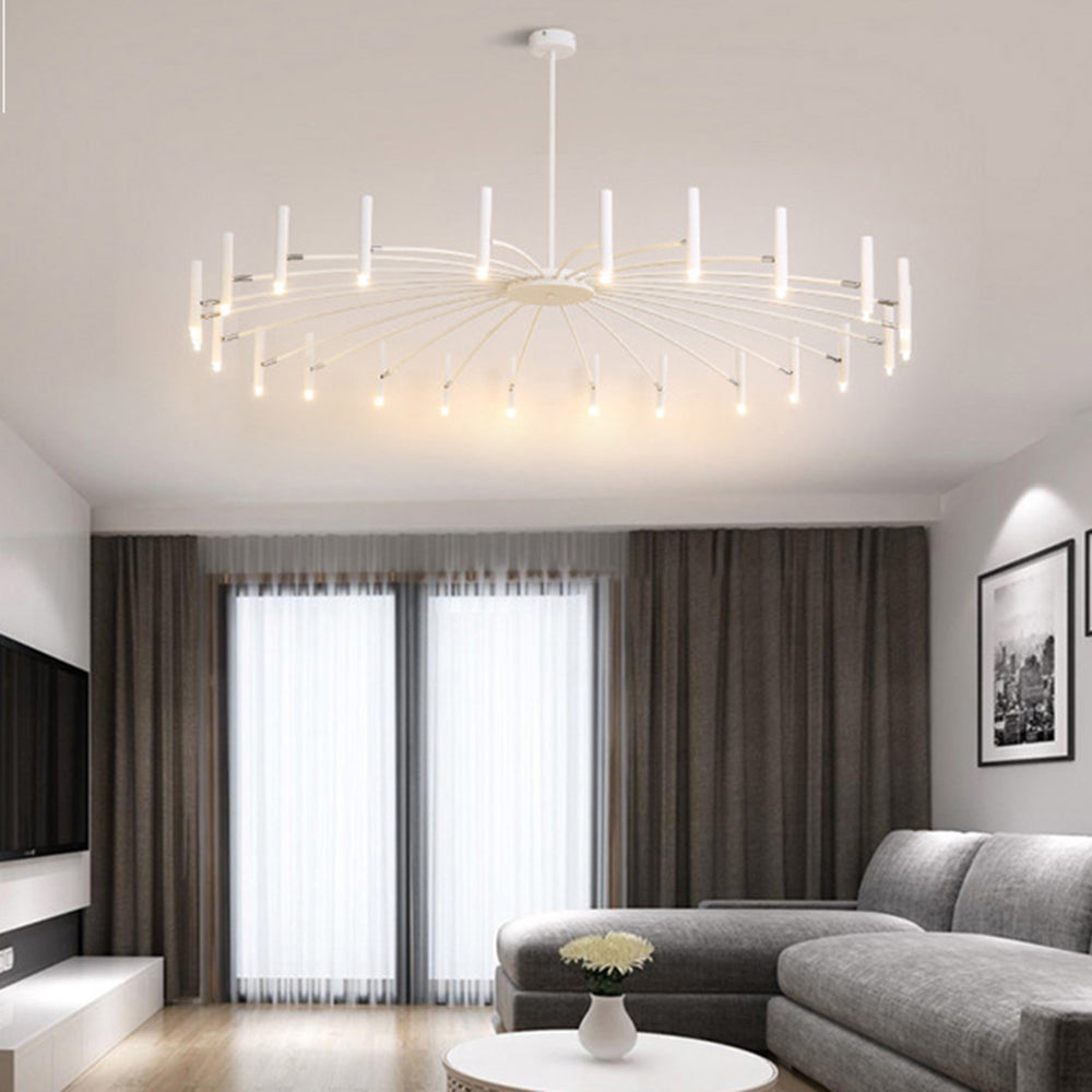 Arisha Modern Blown Linear Metal Multi-heads Chandelier
