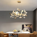 Jarn Leaf Suspension / Modern Multi Metal / Ceramic Gold / White Living Room