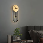 Arisha Nordic Clock Wall Lamp, Gold & Black