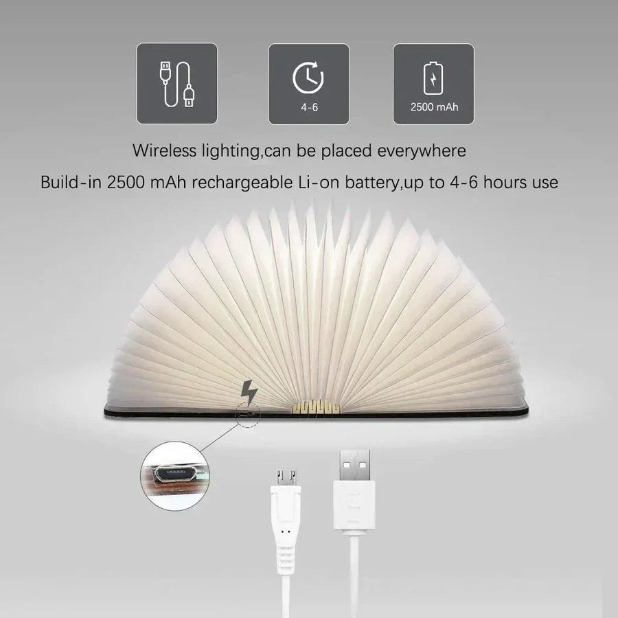 Foldable Book Lamp with Warm LED Light - StoryGlow
