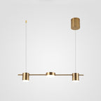 Drum Aluminum Island Pendant Modern Simple 3/5-Head Black/Gold Ceiling Light Fixture in Warm/White Light