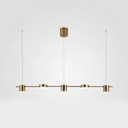 Drum Aluminum Island Pendant Modern Simple 3/5-Head Black/Gold Ceiling Light Fixture in Warm/White Light