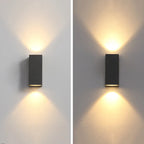 Tavon Minimalist Metal Square Outdoor Wall Lamp, Black