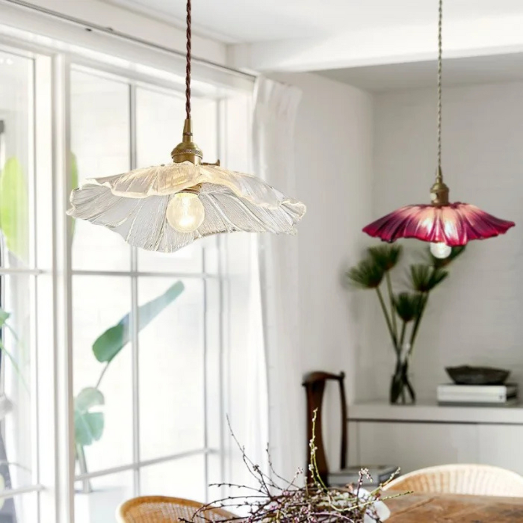 Myloq - Retro Lotus Glass Pendant Lamp