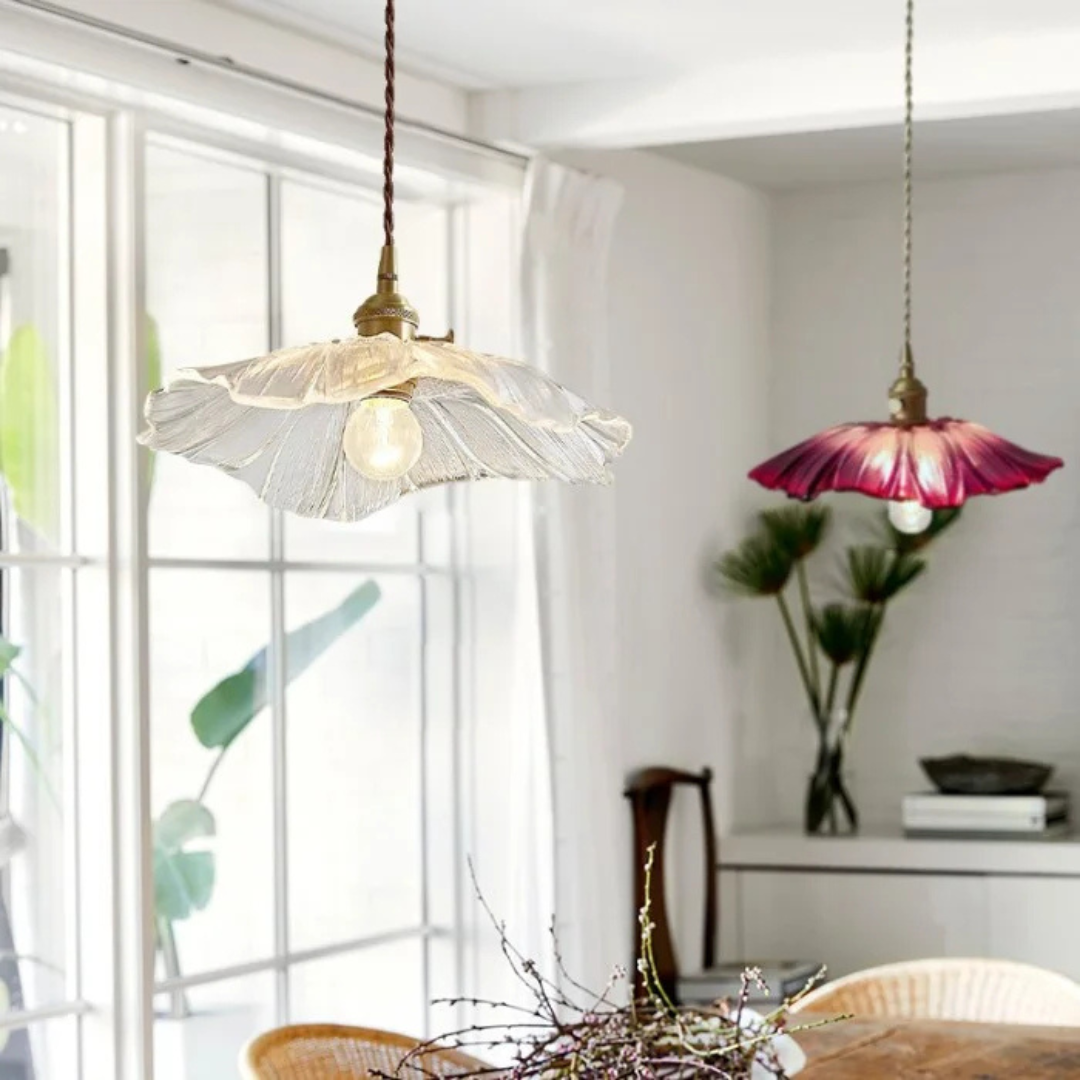 Myloq - Retro Lotus Glass Pendant Lamp