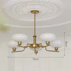 Modern Chandelier with Opal Glass Shades – Elegant Ceiling Lamp