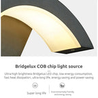 Elvon Nordic Arc Waterproof LED Outdoor Wall Lamp, Black