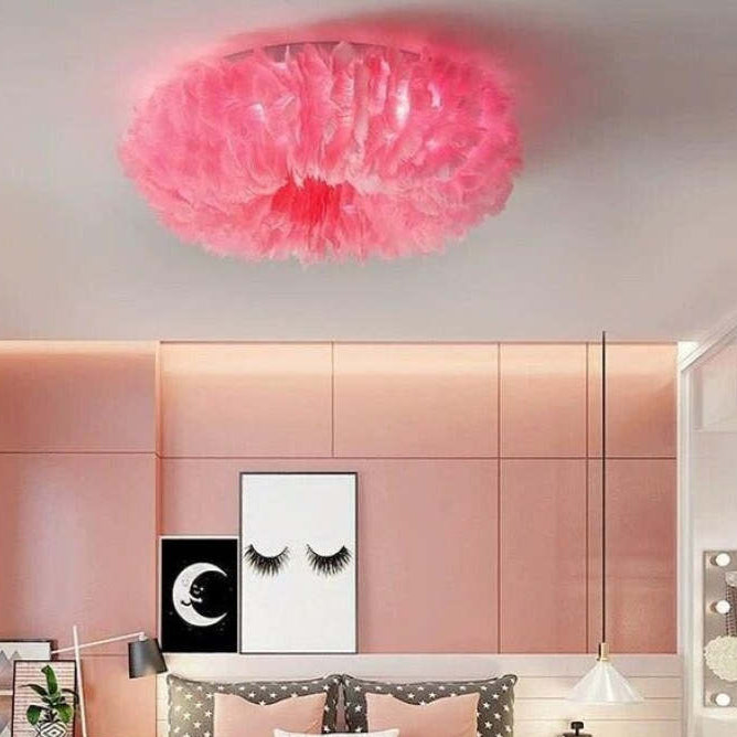 O'Moore Boho LED Ceiling Light White/Yellow/Grey Metal Bedroom