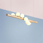 Valentina Glass Bubble Pendant Light Wood/Walnut