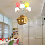 Aria Designer Flush Mount Ceiling Light Wood Children's Room
