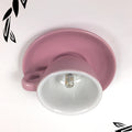 Coffee Cup Ceramics Flush Ceiling Lighting Macaron 1 Light Pink/Blue/Yellow Finish LED Flush Mounted Lamp