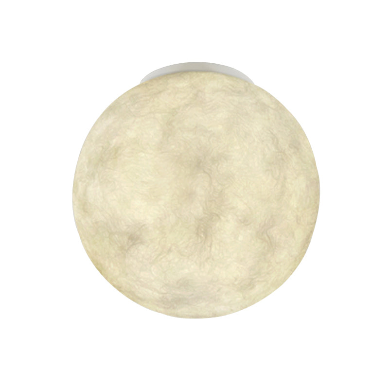 Ball Moon Glass Flush Mounted Light Modern 1 Light White Flush Ceiling Lamp Fixture for Balcony