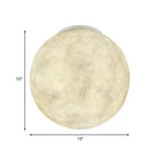 Ball Moon Glass Flush Mounted Light Modern 1 Light White Flush Ceiling Lamp Fixture for Balcony