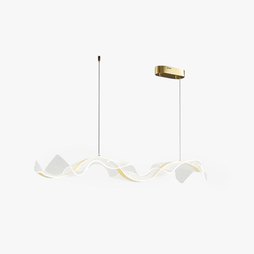 Yela Modern Wave Suspension Fixtures Metal/Acrylic White/Gold Living Room