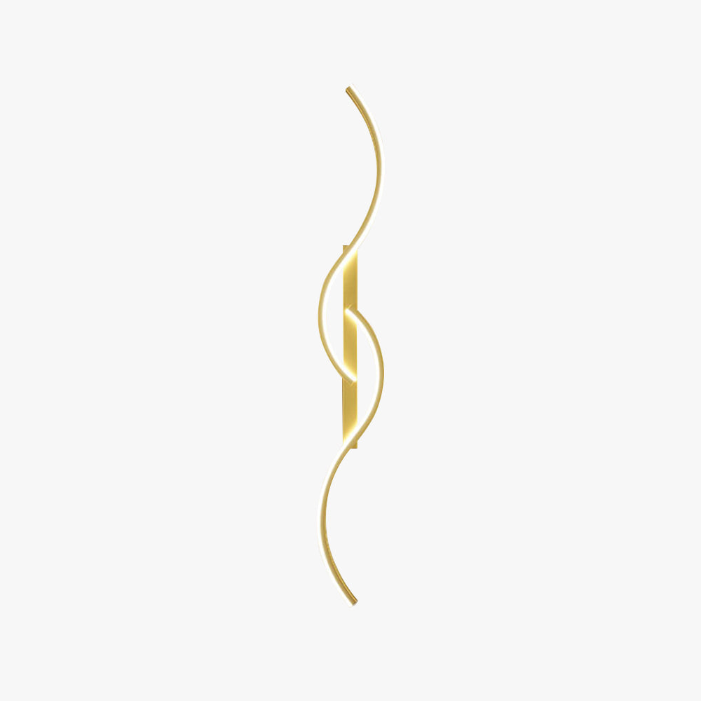 Lumor Modern Wave Design Wall Sconce Black/Gold Living Room