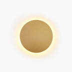 Kyris Round Minimalist Wall Sconce Black/Gold/White. Living Room