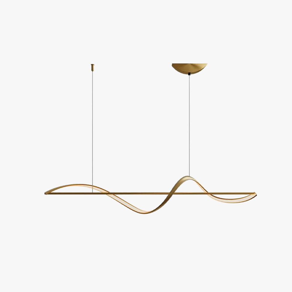 Zelin Minimalist Linear Suspension Metal/Acrylic Black/Gold Living Room