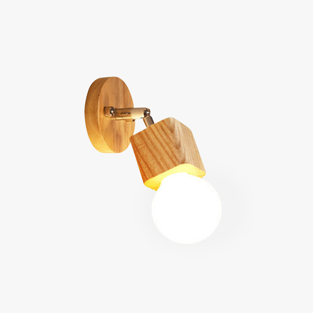 Winna Square Adjustable LED Wall Sconce Natural Metal/Wood