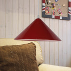 Nordic Cone Hanging Lamp Metal 1 Light Black/White/Red Pendant Light Fixture for Dining Room, 12.5"/16.5" Wide
