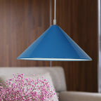 Nordic Cone Hanging Lamp Metal 1 Light Black/White/Red Pendant Light Fixture for Dining Room, 12.5"/16.5" Wide