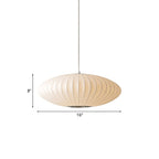 16"/19.5"/23.5"W Saucer Hanging Ceiling Light Modernist Fabric 1 Light White Suspension Pendant