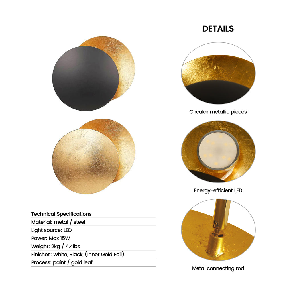 Rothe LED Adjustable Disc Wall Light