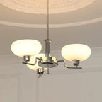 Modern Chandelier with Opal Glass Shades – Elegant Ceiling Lamp