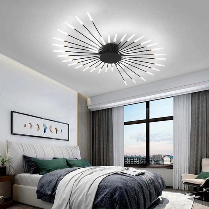 Wesley Ceiling Light Fireworks Artistic Design Black/Gold