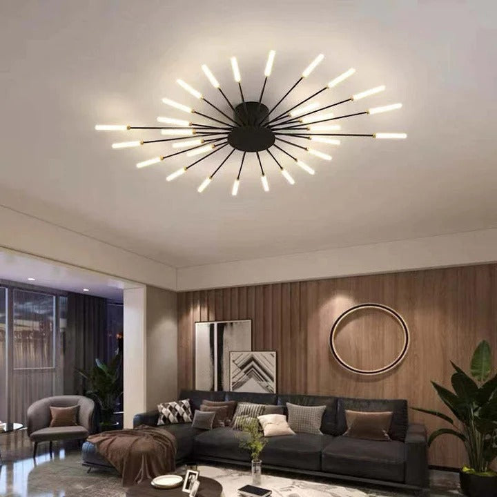 Wesley Ceiling Light Fireworks Artistic Design Black/Gold