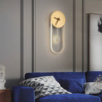 Arisha Nordic Clock Wall Lamp, Gold & Black