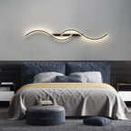 Lumor Modern Wave Design Wall Sconce Black/Gold Living Room