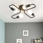 Arisha Vintage Modern Minimalist Industrial Metal Black Ceiling Lamp