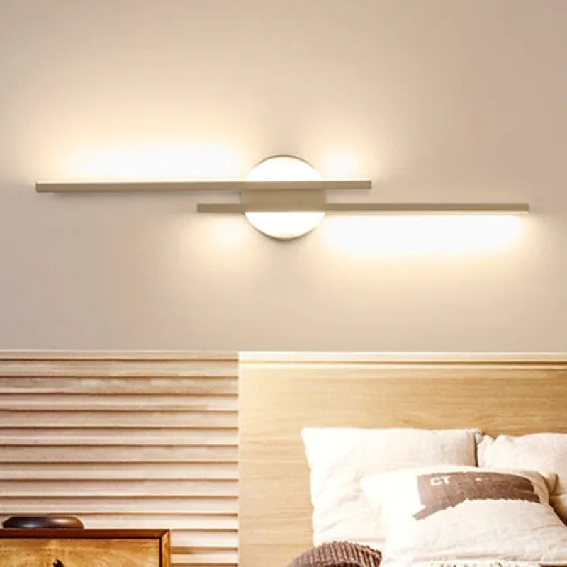 Arisha Modern LED Wall Light, Twin Linear, Black/White, Metal, Bedroom