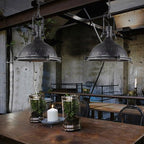 1 Light Dome Hanging Light Vintage Style Antique Black Metal Pendant Lighting Fixture with Wire Mesh