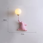 Bear Balloon Wall Sconce Modern Animal Bear Balloon. White/Blue/Pink. Living Room