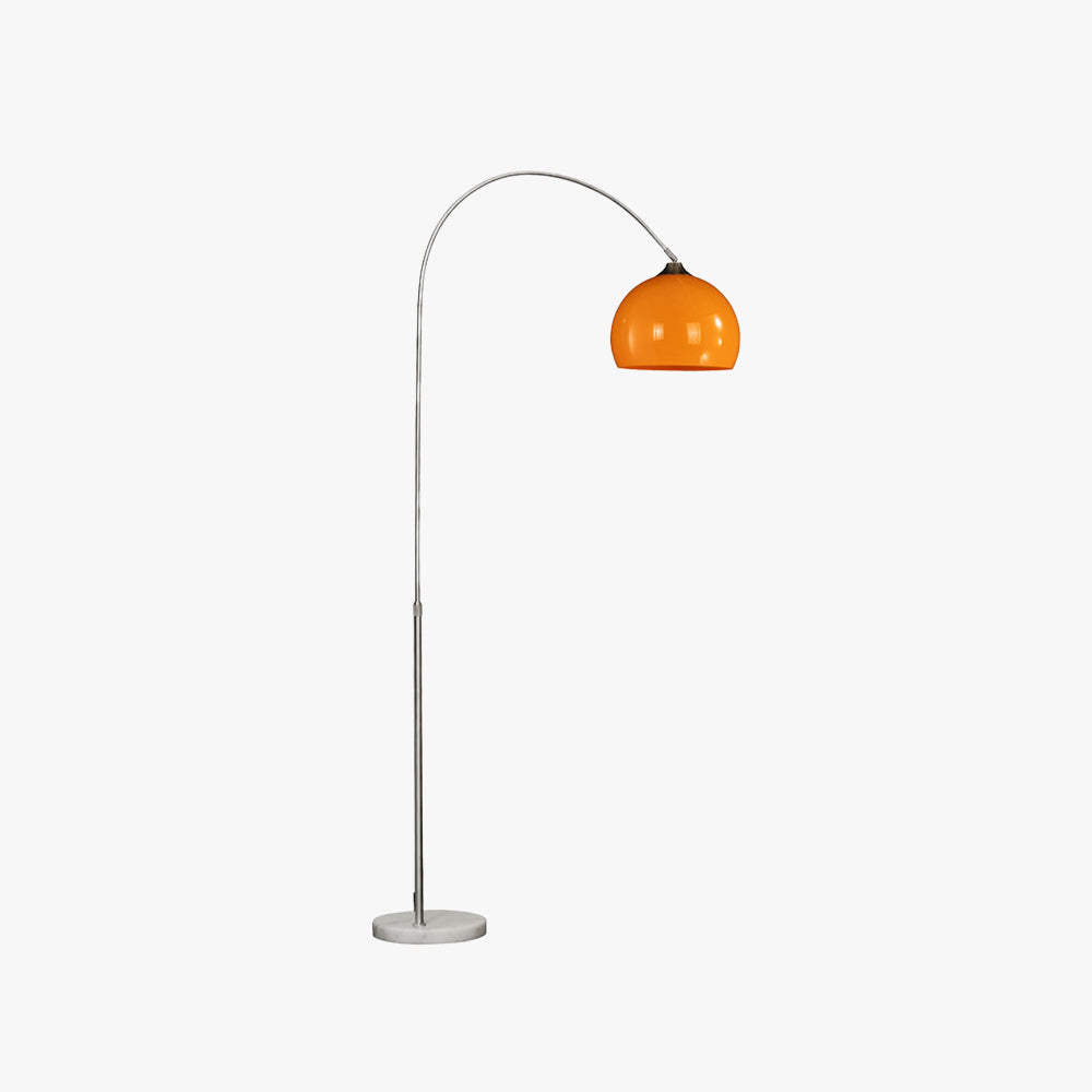 Mira Modern Dome Floor Lamp Metal/Marble/Acrylic White/Orange Living Room