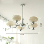 Modern Chandelier with Opal Glass Shades – Elegant Ceiling Lamp