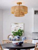 Boho Ceiling Lamp with Natural Rope