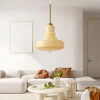 Designer Hanging Lamp with Milk Glass Bauhaus