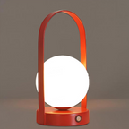 Modern Metal and Glass Globe LED Rechargeable Table Lamp 1-Light