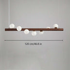Valentina Glass Bubble Pendant Light Wood/Walnut